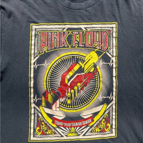 Men's Pink Floyd T-Shirt Black Wish You Were Here NO TAGS 70s Rock Psych Wall UK - Picture 4 of 11